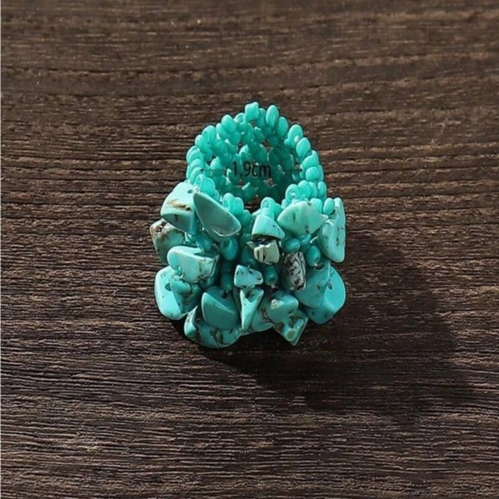 ✨NEW Turquoise Cluster Statement Ring - Picture 4 of 4